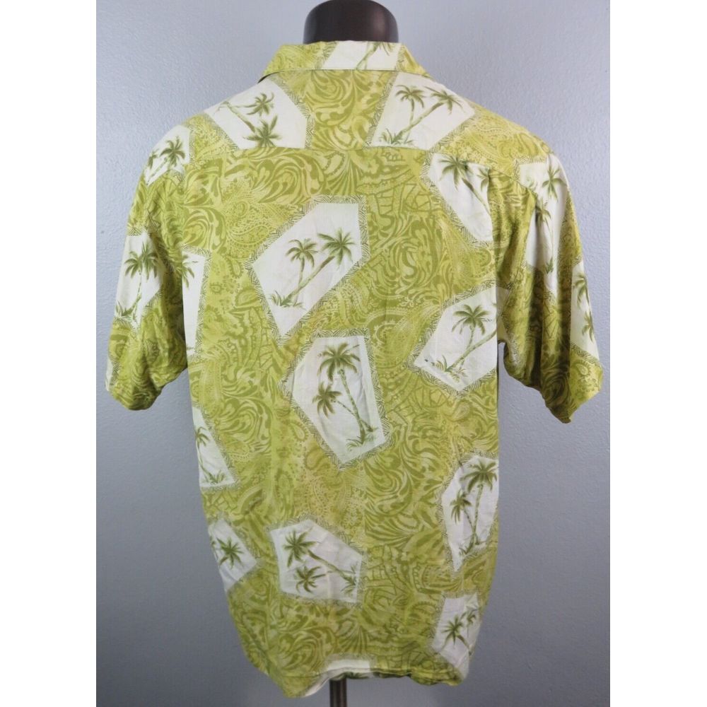 Mens Tommy Bahama Shirt Hawaiian Button Front Paisley Floral Green Size L Silk - Picture 2 of 8